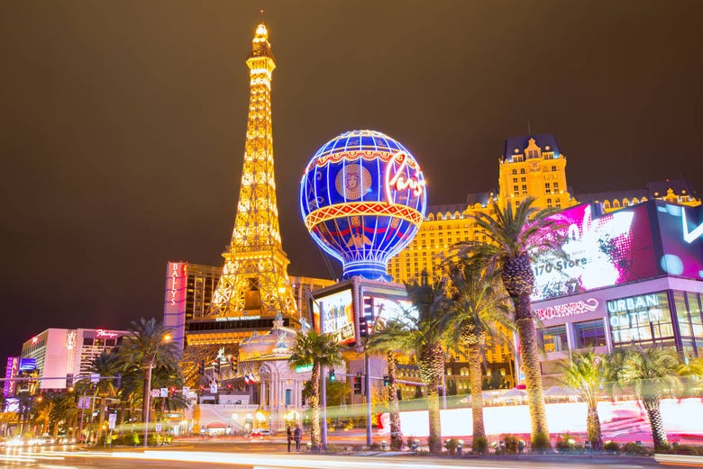 Vue panoramique de l'Hôtel Paris à Las Vegas